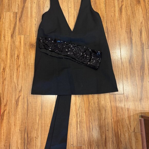 Staud Black Mini Irie Dress with Bow XL - Picture 4 of 8